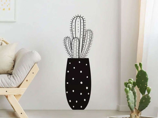 Αυτοκόλλητα Τοίχου Βινυλίου Cactus 58114 100x45cm Black Ango Βινύλιο