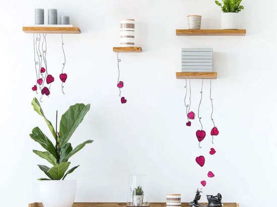 Αυτοκόλλητα Τοίχου Βινυλίου Little Hearts 59179 45x35cm Red Ango Βινύλιο