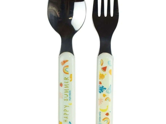 Κουτάλι & Πιρούνι Παιδικό (Σετ 2Τμχ) Fruity's 006101 3x13,5cm Multi Ango 2 τμχ Πολυπροπυλένιο