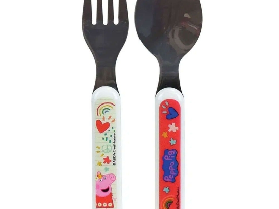 Κουτάλι & Πιρούνι Παιδικό (Σετ 2Τμχ) Peppa Pig 006108 Multi Ango 2 τμχ Πολυπροπυλένιο