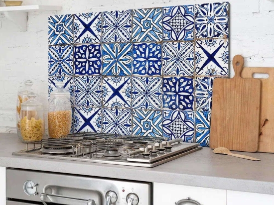 Πάνελ Εστίας Blue Azulejos 86207 72x48x0,3cm Multi Ango