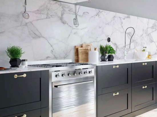 Αυτοκόλλητο Κάλυμμα Προστασίας Τοίχου White Marble 67323 180x45x0,05cm White-Grey Ango Pet