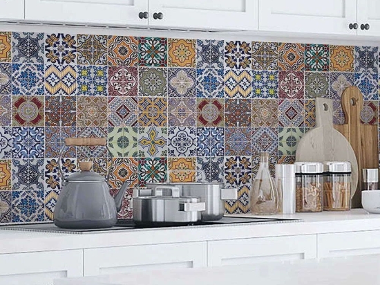 Αυτοκόλλητο Κάλυμμα Προστασίας Τοίχου Azulejos 67602 240x60x0,05cm Multi Ango Pet