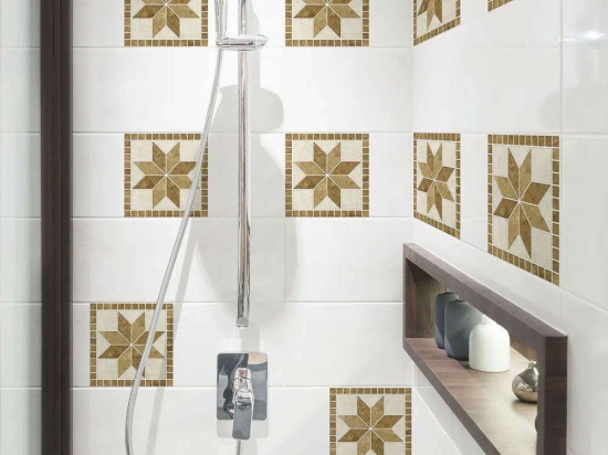 Αυτοκόλλητα Πλακάκια Τοίχου Tile Cover Beige Flowers (Σετ 3Τμχ) 31225 20x20x0,05cm Beige Ango Pet