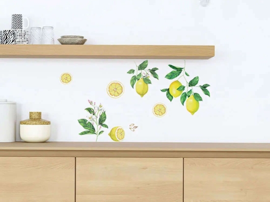 Αυτοκόλλητα Τοίχου Βινυλίου Lemons 54122 34x31,5x2cm Green-Yellow Ango