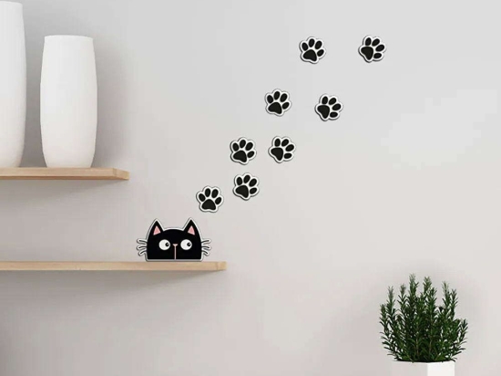 Αυτοκόλλητα Τοίχου Αφρώδη Cat & Paws S 59516 Multi Ango