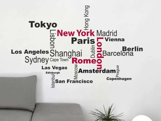 Αυτοκόλλητα Τοίχου Βινυλίου Cities L 82002 Black-Red Ango