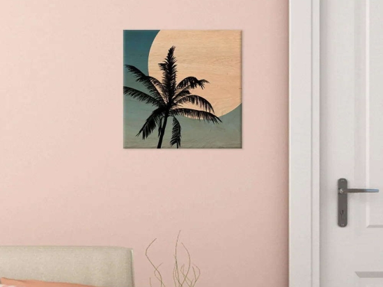 Πίνακας Palm Silhouette M 21359 29x29x0,6cm Multi Ango Τετράγωνοι Mdf