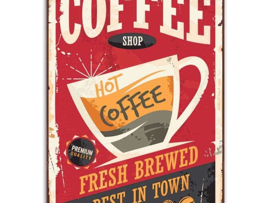 Πινακίδα Διακόσμησης Coffee Shop 63531 28x19x0,3cm Multi Ango PVC
