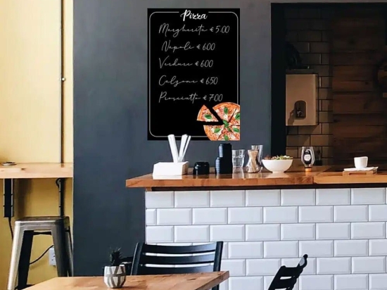 Μαυροπίνακας Αυτοκόλλητος Pizza L 72005 70×47,5×0,30cm Black-Multi Ango