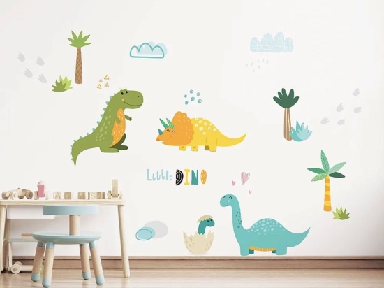 Αυτοκόλλητα Τοίχου Βινυλίου Παιδικά Dinosaurs XL 18315 190x100cm Multi Ango Βινύλιο