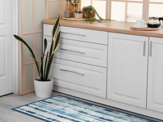 Διάδρομος Κουζίνας Βινυλίου Blue Tropical M 120x50cm 83535 Blue Ango 50X120 Βινύλιο