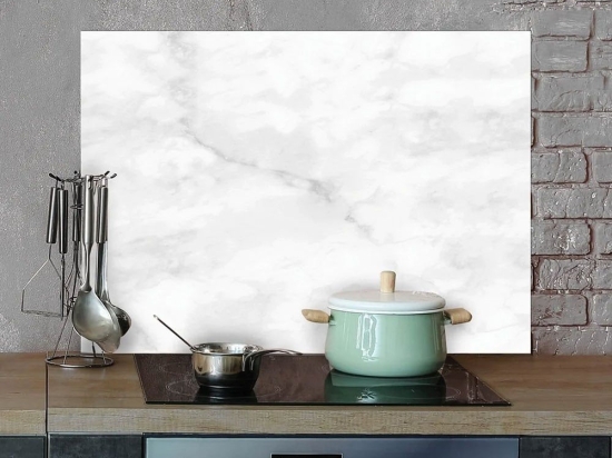Πάνελ Αλουμινίου Εστίας Κουζίνας White Marble L 86217 72x48cm White Ango