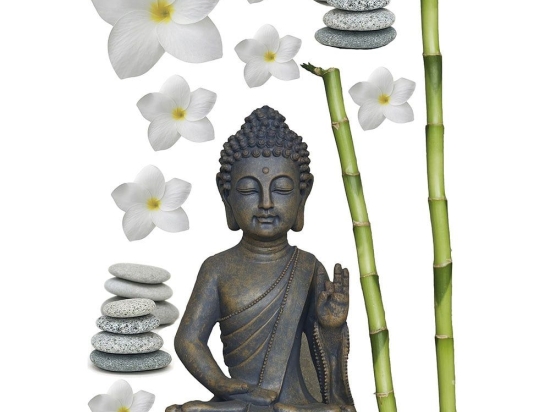 Διακοσμητικά Αυτοκόλλητα Buddha 1917 23x34cm Taupe Kleine Wolke Πλαστικό