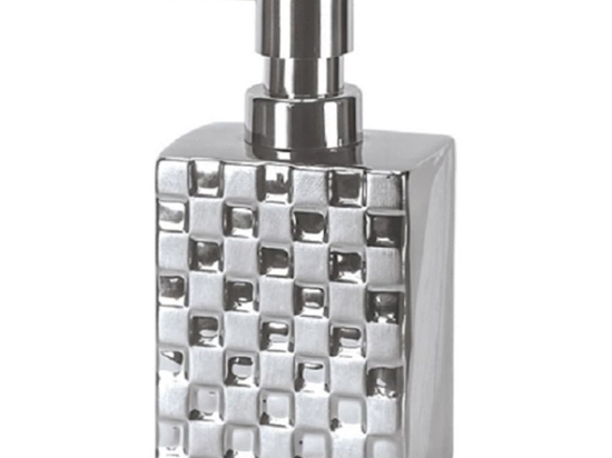 Δοχείο Κρεμοσάπουνου Check 5845 Silver Kleine Wolke Πορσελάνη
