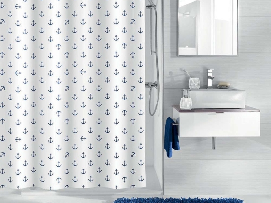 Κουρτίνα Μπάνιου Anchor 5900 DarkBlue Kleine Wolke 120Πx200Υ 120x200cm Πολυέστερ