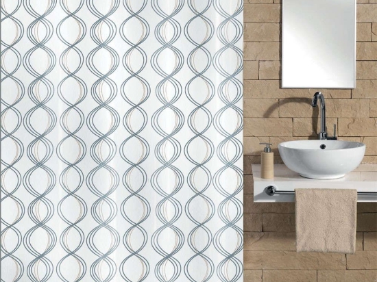 Κουρτίνα Μπάνιου Classy 5911 White Kleine Wolke 120Πx200Υ 120x200cm Πολυέστερ