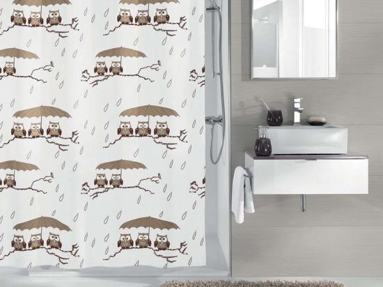 Κουρτίνα Μπάνιου Eulen 5222 Taupe Kleine Wolke 120Πx200Υ 120x200cm Πολυέστερ