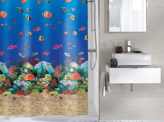 Κουρτίνα Μπάνιου Malediven 5202 Multicolor Kleine Wolke 180Πx200Υ 180x200cm PEVA