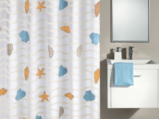 Κουρτίνα Μπάνιου New Beach 4959 Multicolor Kleine Wolke 180Πx200Υ 180x200cm PEVA