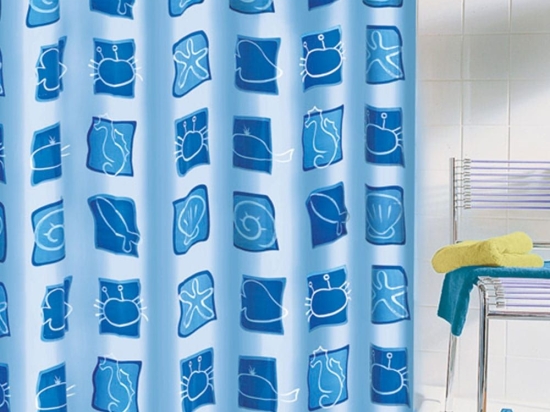 Κουρτίνα Μπάνιου Sealife 4990 Blue Kleine Wolke 180Πx200Υ 180x200cm PEVA