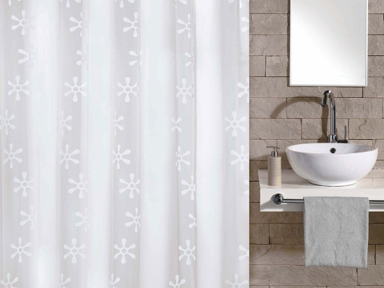 Κουρτίνα Μπάνιου Viva 4997 Snow White Kleine Wolke 180Πx200Υ 180x200cm PEVA
