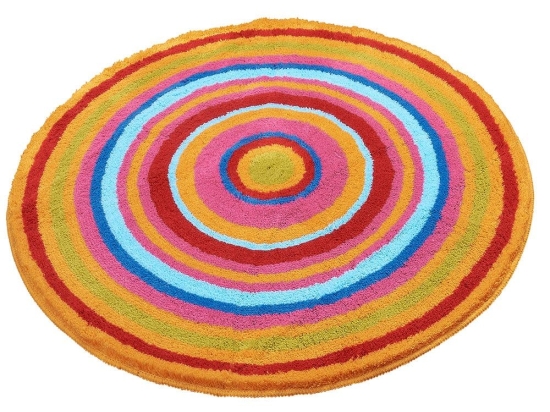 Πατάκι Μπάνιου Mandala 9105 Round Multicolor Kleine Wolke 60X60 Acrylic