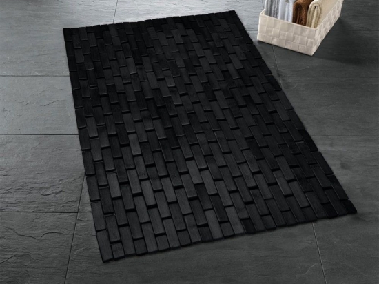 Ταπέτο Μπάνιου Ξύλινο Palito 50x70cm Black Kleine Wolke 50X70 Bamboo
