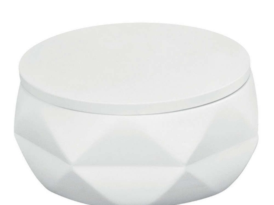Βάζο Για Βαμβάκι Crackle Jar 8046 10,5x6,0cm White Kleine Wolke Πολυρεσίνη