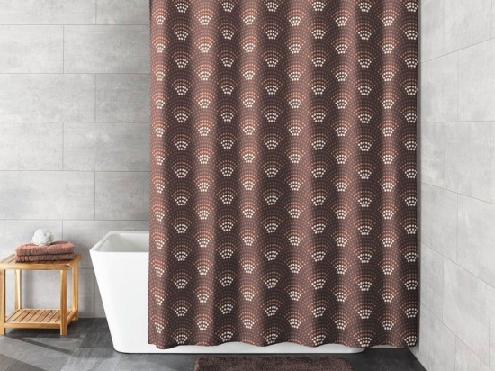 Κουρτίνα Μπάνιου Bow Nutbrown Kleine Wolke 180Πx200Υ Πολυέστερ