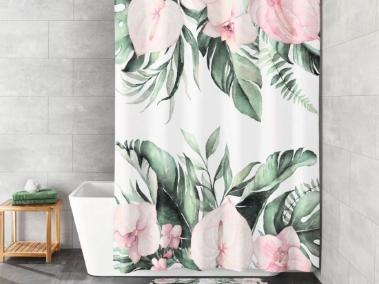 Κουρτίνα Μπάνιου Garden Multicolor Kleine Wolke 180Πx200Υ Πολυέστερ