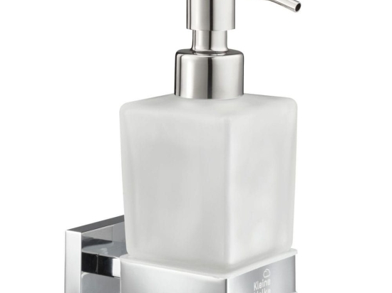 Δοχείο Κρεμοσάπουνου Επιτοίχιο Meo 230ml 9,5x15,8x6,2cm Milky Kleine Wolke Brass,Ατσάλι,Γυαλί