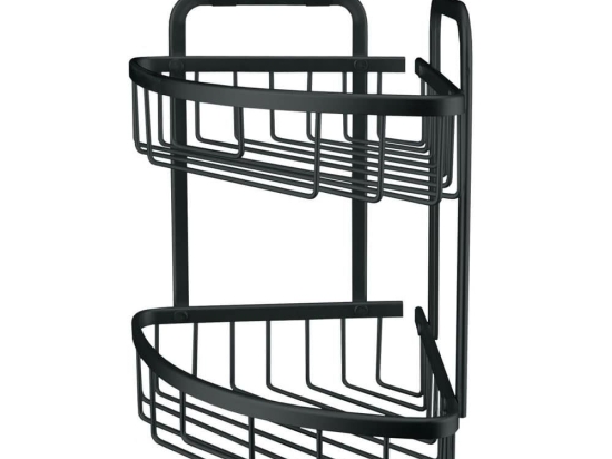 Ραφιέρα Μπάνιου Γωνιακή Rocco 26x35,5x13,5cm Black Kleine Wolke Αλουμίνιο