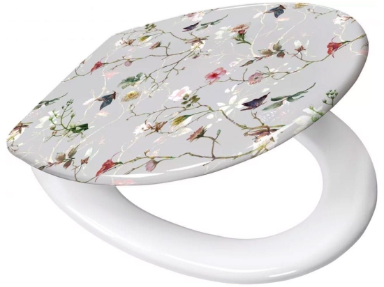 Καπάκι Λεκάνης Flores 37x45cm Multicolor Kleine Wolke Duroplast