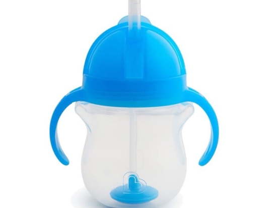 Ποτήρι Βρεφικό Με Καλαμάκι Tip & Sip Cup 207ml Blue Munchkin 207ml Πλαστικό