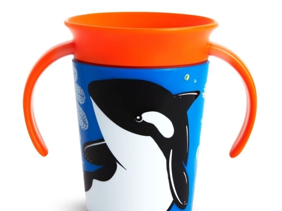 Ποτήρι Παιδικό Miracle Trainer Cup 177ml Orca Blue-Orange Munchkin 177ml Πλαστικό
