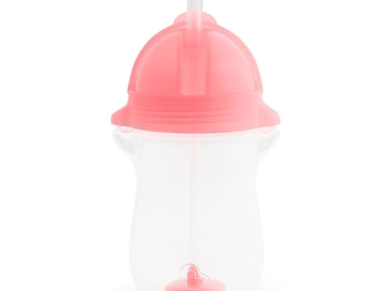 Ποτήρι Βρεφικό Με Καλαμάκι Tip & Sip Cup 296ml Pink Munchkin 296ml Πλαστικό