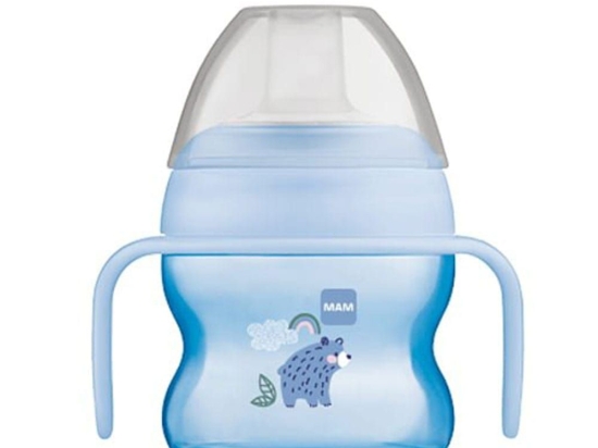 Ποτηράκι Με Χερούλια Starter Cup 462B 150ml 4+ Μηνών Blue Mam 150ml Σιλικόνη,Πλαστικό