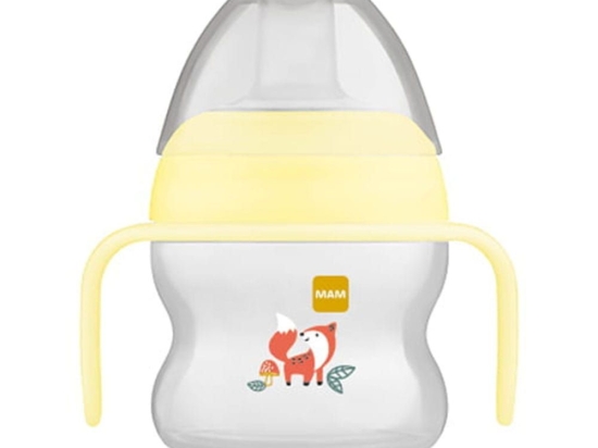 Ποτηράκι Με Χερούλια Starter Cup 462U 150ml 4+ Μηνών Yellow Mam 150ml Σιλικόνη,Πλαστικό