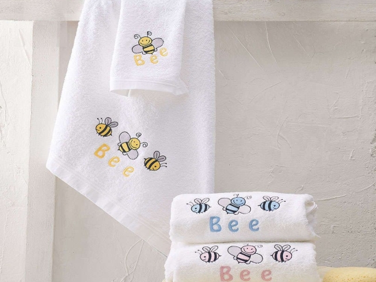 Πετσέτες Honey Bee Σετ 2τεμ. Pink Ρυθμός Σετ Πετσέτες 100% Βαμβάκι