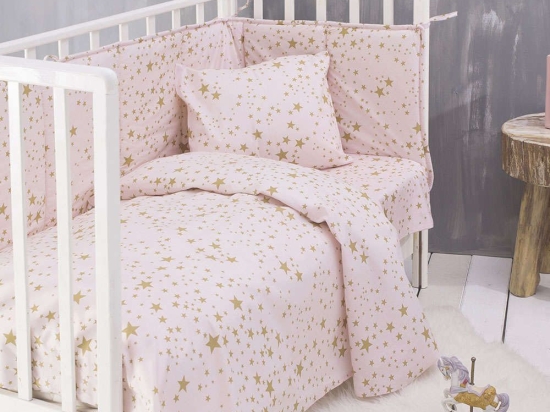 Σεντόνι Λίκνου Estella Baby Pink Ρυθμός Λίκνου 80x110cm 100% Βαμβάκι