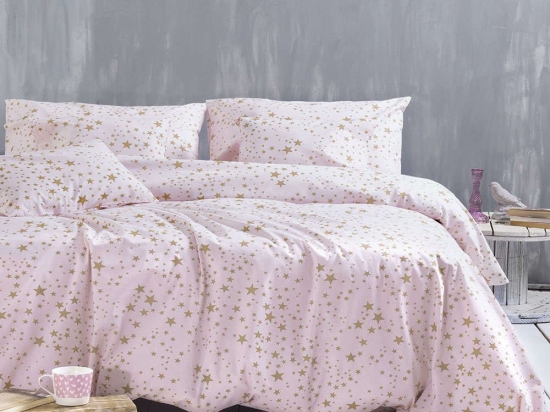 Σεντόνια Σετ 4Τμχ. Diva Estella Pink Ρυθμός Υπέρδιπλο 230x260cm 100% Βαμβάκι