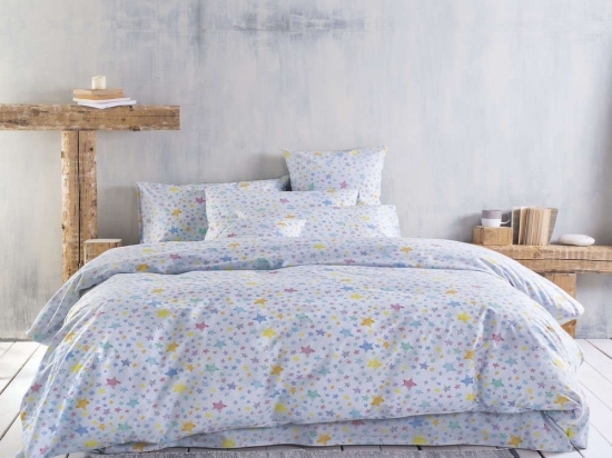 Κουβερλί Σετ 3τμχ Symbol Glow Blue Ρυθμός Υπέρδιπλo 220x240cm 100% Βαμβάκι