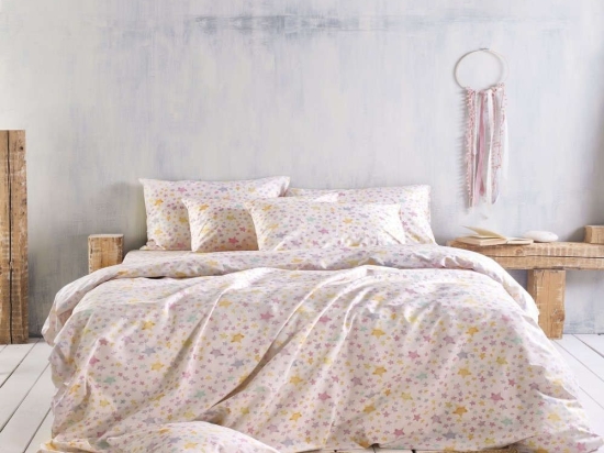 Κουβερλί Σετ 3τμχ Symbol Glow Pink Ρυθμός Υπέρδιπλο 220x240cm 100% Βαμβάκι
