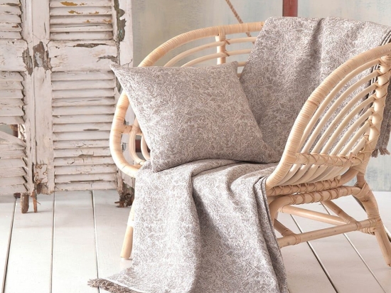 Ριχτάρι Xaviera Beige Ρυθμός Armchair 160x180cm Βαμβάκι-Πολυέστερ