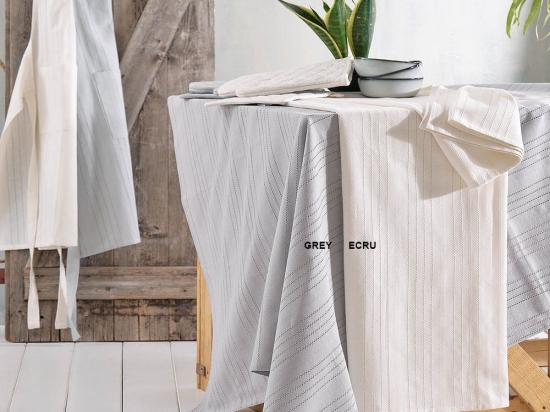 Τραπεζομάντηλο Savoca Grey Ρυθμός 140 X140 100% Βαμβάκι