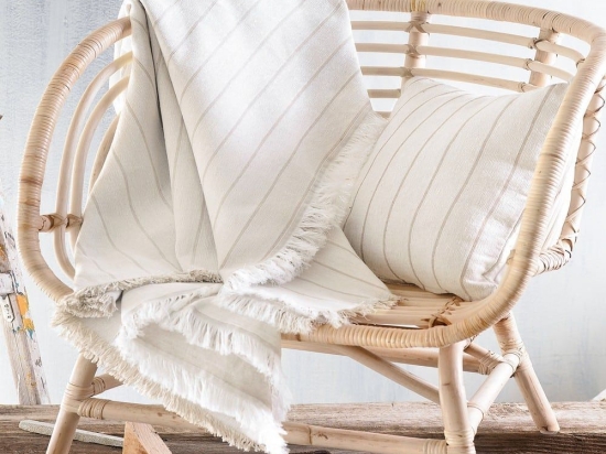 Ριχτάρι Felipe Beige Ρυθμός Τριθέσιο 180x280cm 100% Βαμβάκι
