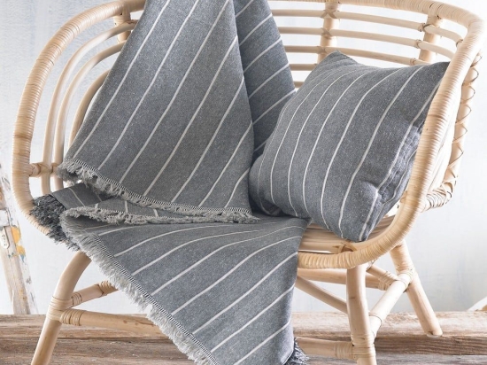 Ριχτάρι Felipe Dark Grey Ρυθμός Τριθέσιο 180x280cm 100% Βαμβάκι
