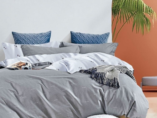 Κουβερλί Bolton (Σετ 3τμχ) Grey Ρυθμός Υπέρδιπλo 220x240cm 100% Βαμβακοσατέν