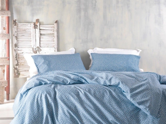 Σεντόνια Kunik (Σετ 4τμχ) Blue Ρυθμός Υπέρδιπλο 230x260cm Βαμβάκι-Πολυέστερ